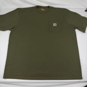 Carhartt Tee Shirt Mens XL Green Olive Original Fit Chest Pocket Logo Workwear